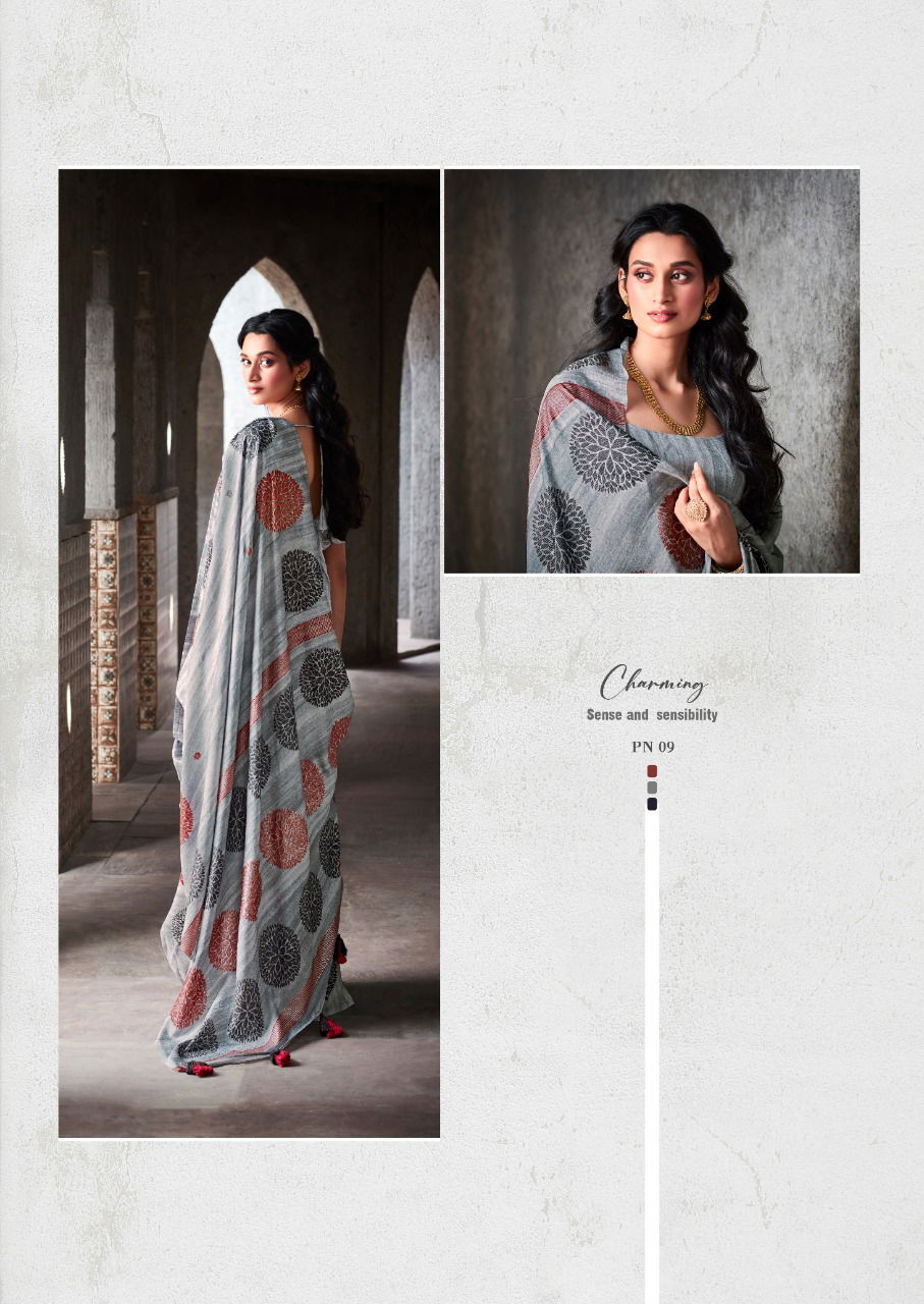 Sr Panama Soft Linen Wholesale Designer Saree Catalog
